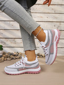 Sapatos femininos de duas cores para trabalho, tênis casuais femininos 2026 com frete grátis.