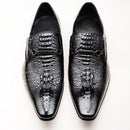 Moda masculina sapatos casuais de couro padrão de crocodilo sapatos de luxo deslizamento-em sapatos de casamento brogues de couro tamanho grande 38-48