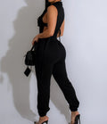 Macacão feminino sem mangas picante, botão lateral, zíper, 4 bolso, streetwear sexy, macacão de moda