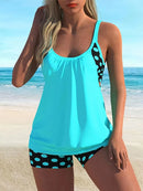 Novo Maiô Feminino Esportivo Slim com Recortes, Modelo Tankini Conservador de Corte Reto