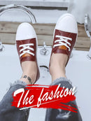 Novos Sapatos Europeus para Homens, Sapatos Casuais de Couro, Sapatos de Skate Fashion, Tênis de Rua com Cadarço para Jovens