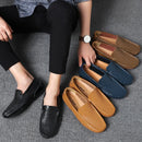 Sapatos Casuais Masculinos de Verão 2026, Marca de Luxo, Couro Genuíno, Mocassins Masculinos Vazados Respiráveis, Sapatos de Dirigir Slip-on