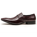 Moda masculina sapatos casuais de couro padrão de crocodilo sapatos de luxo deslizamento-em sapatos de casamento brogues de couro tamanho grande 38-48