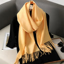 62 cores sólidas mulheres cachecol de inverno quente engrossar xale de caxemira moda ao ar livre luxo borlas pashmina senhora envoltório cachecóis à prova de vento