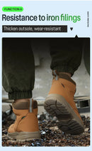 Sapatos de trabalho com botão rotativo para homens, botas protetoras anti-punctura, tênis à prova d'água, sapatos de segurança de trabalho, antiderrapantes, com biqueira de aço