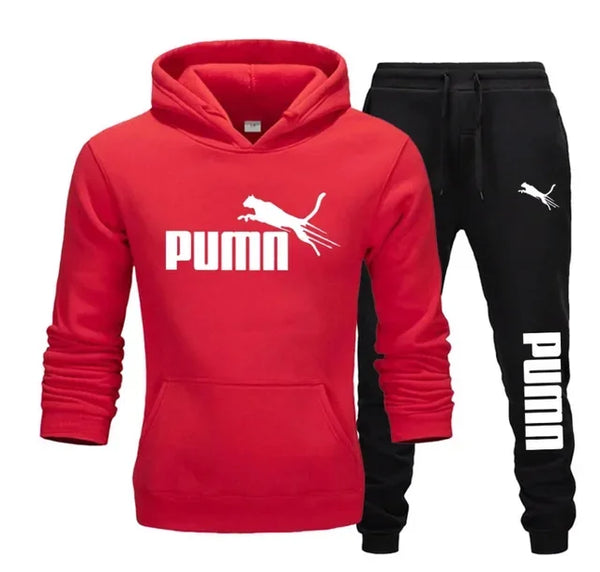 New autumn and winter men's pullover hoodie + pants 2-piece fashionabl