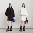 Jaquetas Femininas Amii 2026: Nova Coleção Primavera - Jaqueta de Algodão Tricotada com Gola Alta e Zíper, Blusa Feminina Solta com Manga Caída 12641079