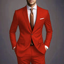 Novo Terno Masculino de Luxo Elegante 2026 - Conjunto de 2 Peças, Estilo Coreano Casual Slim Fit para Noivos e Eventos Sociais