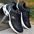 Tênis de couro masculino casual versátil sapatos ao ar livre antiderrapante calçado de corrida moda masculina sapatos de tabuleiro zapatos homme