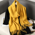 62 cores sólidas mulheres cachecol de inverno quente engrossar xale de caxemira moda ao ar livre luxo borlas pashmina senhora envoltório cachecóis à prova de vento