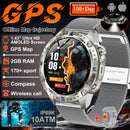 NOVO 2026 Smartwatch GPS Militar para Atividades ao Ar Livre com Mapa Offline, GPS L1+L2 de Banda Dupla, Bússola, Ciclismo, Corrida, Natação, Monitor de Frequência Cardíaca e 10ATM