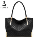 Bolsa feminina de couro genuíno foxer, design elegante e luxuoso, bolsa de ombro feminina, bolsa tote de grande capacidade, melhor presente para mãe, esposa