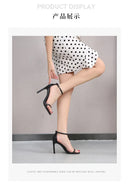 Moda tornozelo cinta ao ar livre sandálias para mulher 6cm 8cm 10cm verão salto alto preto banda estreita stiletto elegante senhoras sapatos