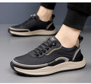 Mocassins masculinos de couro, confortáveis, respiráveis, leves, antiderrapantes, à prova d'água, sapatos casuais para atacado