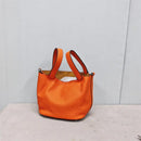 Bolsa de couro de vaca de camada superior, estilo europeu, bolsa tipo balde, cesta de vegetais frescos, bolsa fena com al...