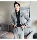 (Jaqueta + calças) marca de alta qualidade boutique cor sólida masculino casual negócios escritório terno noivo vestido casamento festa blazer calças