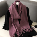 62 cores sólidas mulheres cachecol de inverno quente engrossar xale de caxemira moda ao ar livre luxo borlas pashmina senhora envoltório cachecóis à prova de vento
