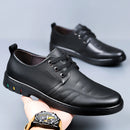 Sapato Masculino de Luxo em Couro Genuíno para Uso Externo, Sapatos Casuais de Couro Oxford com Cadarço, Sapatos Sociais de Grife com Cadarço para Negócios