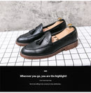 Sapato de couro casual masculino, sapato de casamento com franja de boi, sola de boi, moda estilista, alta qualidade, novo