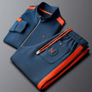 Conjunto de agasalho masculino jaqueta masculina na moda ins bordado moda masculina jaqueta calças terno de duas peças