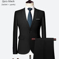 Luxo 3 peças terno de casamento masculino moda magro cor sólida negócios escritório terno define tamanho grande masculino blazer + calças + colete