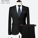 Luxo 3 peças terno de casamento masculino moda magro cor sólida negócios escritório terno define tamanho grande masculino blazer + calças + colete
