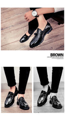 2026 Novo Sapato Masculino Slip-On Casual de Couro com Estampa de Crocodilo e Franjas Tamanho Grande 46
