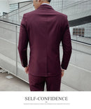 Terno atualizar o novo tecido masculino negócios cavalheiro moda fino trabalho cor sólida plus size vestido justo casamento melhor homem terno