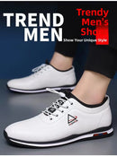 Sapatos Casuais Masculinos Confortáveis e Respiráveis, Sola Macia, Ultra-Couro, Novo Estilo Primavera 2026, Bico Redondo, Salto Baixo