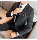 (Jaqueta + calças) marca de alta qualidade boutique cor sólida masculino casual negócios escritório terno noivo vestido casamento festa blazer calças