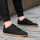 Tênis descalço minimalista masculino, ajuste largo, sola zero, relaxamento ideal, treinador cruzado masculino, sapatos descalços, caixa de dedo largo
