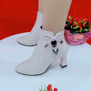 2023 botas de salto alto feminino primavera e outono botas únicas novos sapatos femininos zip branco à prova dwaterproof água taiwan sapatos de salto alto