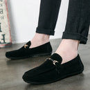 Sapato masculino de camurça vermelha, mocassim de couro macio, sapatos baixos casuais confortáveis, moda primavera, novo, 2023