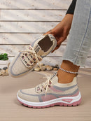 Sapatos femininos de duas cores para trabalho, tênis casuais femininos 2026 com frete grátis.