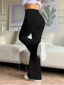 Calças femininas pretas de cintura alta queimadas elásticas calças de emagrecimento casual diário na moda 2026 primavera moda feminina bottoms soltos