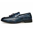 Novos Sapatos Sociais de Couro Masculinos 2026 Estilo Britânico Moda Masculina Sapatos de Vestir Cor Sólida Tamanhos Grandes Loafers de Grife