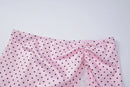 Maiô Feminino com Estampa de Poá Rosa, Conjunto de 3 Peças com Sutiãs e Saias Divididas, Moda Praia