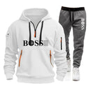 Conjunto Masculino de Moletom e Calça 2 Peças Primavera/Outono 2026, Novo, para Corrida ao Ar Livre, Corta-Vento, com Zíper, Quente, Roupa Esportiva Masculina