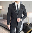 (Jaqueta + calças) marca de alta qualidade boutique cor sólida masculino casual negócios escritório terno noivo vestido casamento festa blazer calças