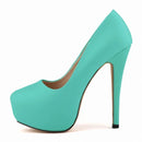 Sapatos Femininos de Salto Alto Sexy com Bico Redondo, Plataforma Casual de 14cm, Sapatos Vermelhos para Festa e Casamento, Tamanho Grande