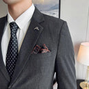 (Jaqueta + calças) marca de alta qualidade boutique cor sólida masculino casual negócios escritório terno noivo vestido casamento festa blazer calças