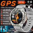 NOVO 2026 Smartwatch GPS Militar para Atividades ao Ar Livre com Mapa Offline, GPS L1+L2 de Banda Dupla, Bússola, Ciclismo, Corrida, Natação, Monitor de Frequência Cardíaca e 10ATM