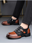 Botas Retro de Cano Baixo para Homens, com Zíper, em Couro Genuíno, Moda Masculina, Sapatos de Plataforma de Alta Qualidade