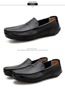 Sapatos Casuais Masculinos de Verão 2026, Marca de Luxo, Couro Genuíno, Mocassins Masculinos Vazados Respiráveis, Sapatos de Dirigir Slip-on