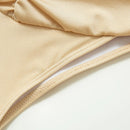 Conjunto de Biquíni Sexy com Detalhes Franzidos, Micro Biquínis Sólidos, Roupa de Banho Feminina, Moda Praia