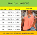 Camiseta feminina casual plus size com estampa floral de leopardo e manga curta |   Top de verão grande