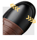 Botas Retro de Cano Baixo para Homens, com Zíper, em Couro Genuíno, Moda Masculina, Sapatos de Plataforma de Alta Qualidade