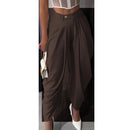 Calças Cargo Harem Femininas de Cintura Média com Design Franzido, Estilo Casual Urbano, Tendência 2026, Calças de Trabalho para Escritório