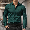 Camisa Casual Premium Masculina, Estampa Word GK, Slim Fit, Manga Longa, Resistente a Rugas, 5 Cores Disponíveis, S-XXL