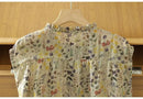 Camisa Sem Mangas Estampada Estilo Ocidental para o Verão, Top Floral Retro Artístico Solto e Versátil para Mulheres